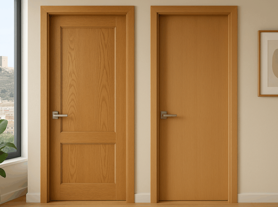 Puertas de madera maciza o huecas