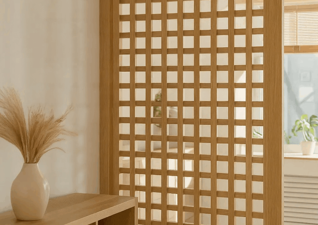 Una celosía es una estructura compuesta por listones de madera colocados